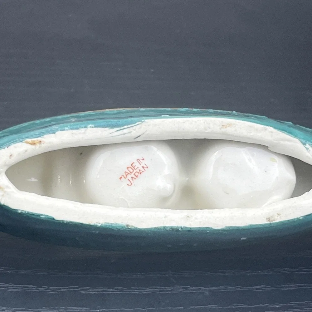 Vintage Meiko Porcelain Gondola Salt & Pepper Shakers Hand Painted Occupied Japa
